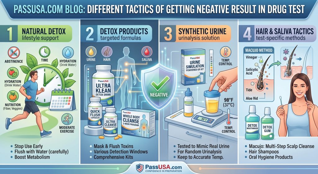 Different tactics of getting negative result in drug test
