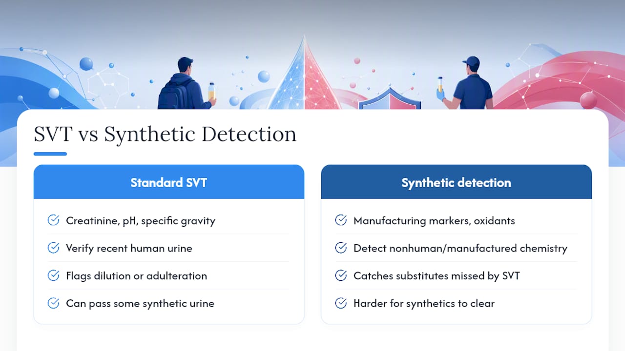 Standard SVT versus synthetic detection comparison
