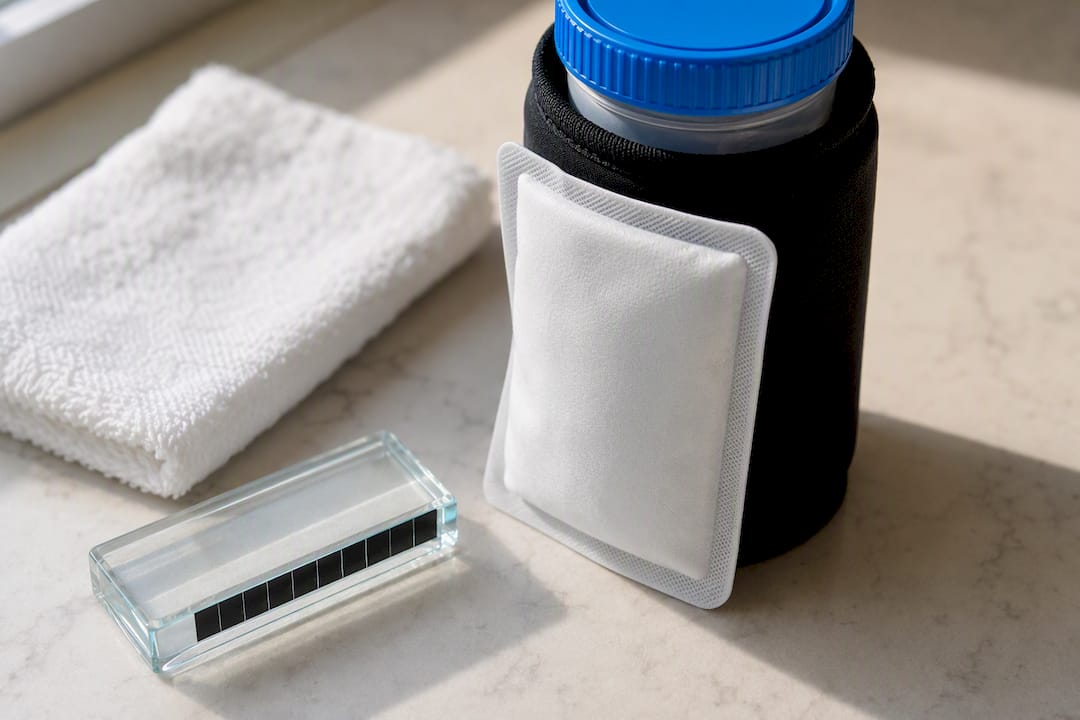 Warming pad positioned outside insulated sleeve