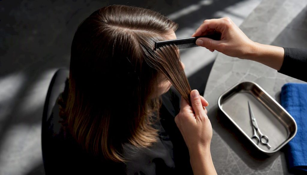 Hair sectioned for follicle test preparation