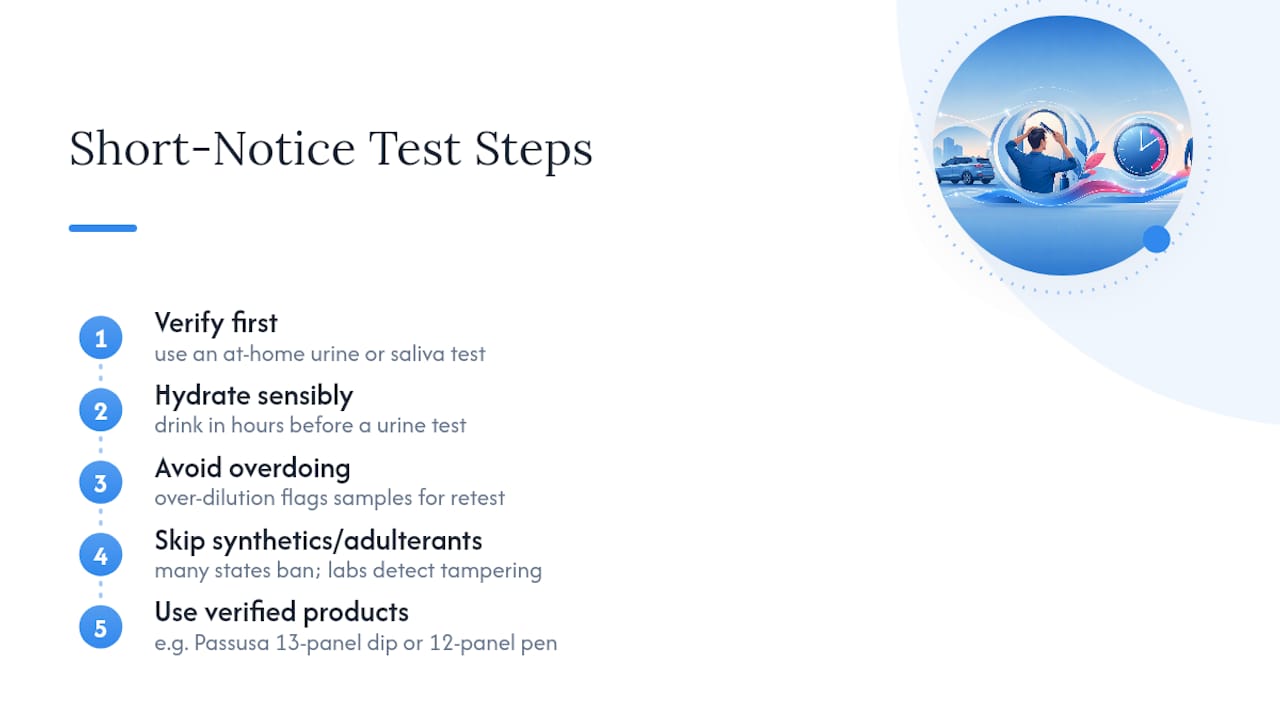 Short-Notice Urine and Saliva Testing Steps — overview diagram