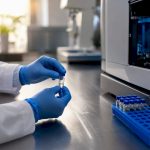 Laboratory sample prepared for mass spectrometry