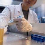 Technician checking specimen temperature