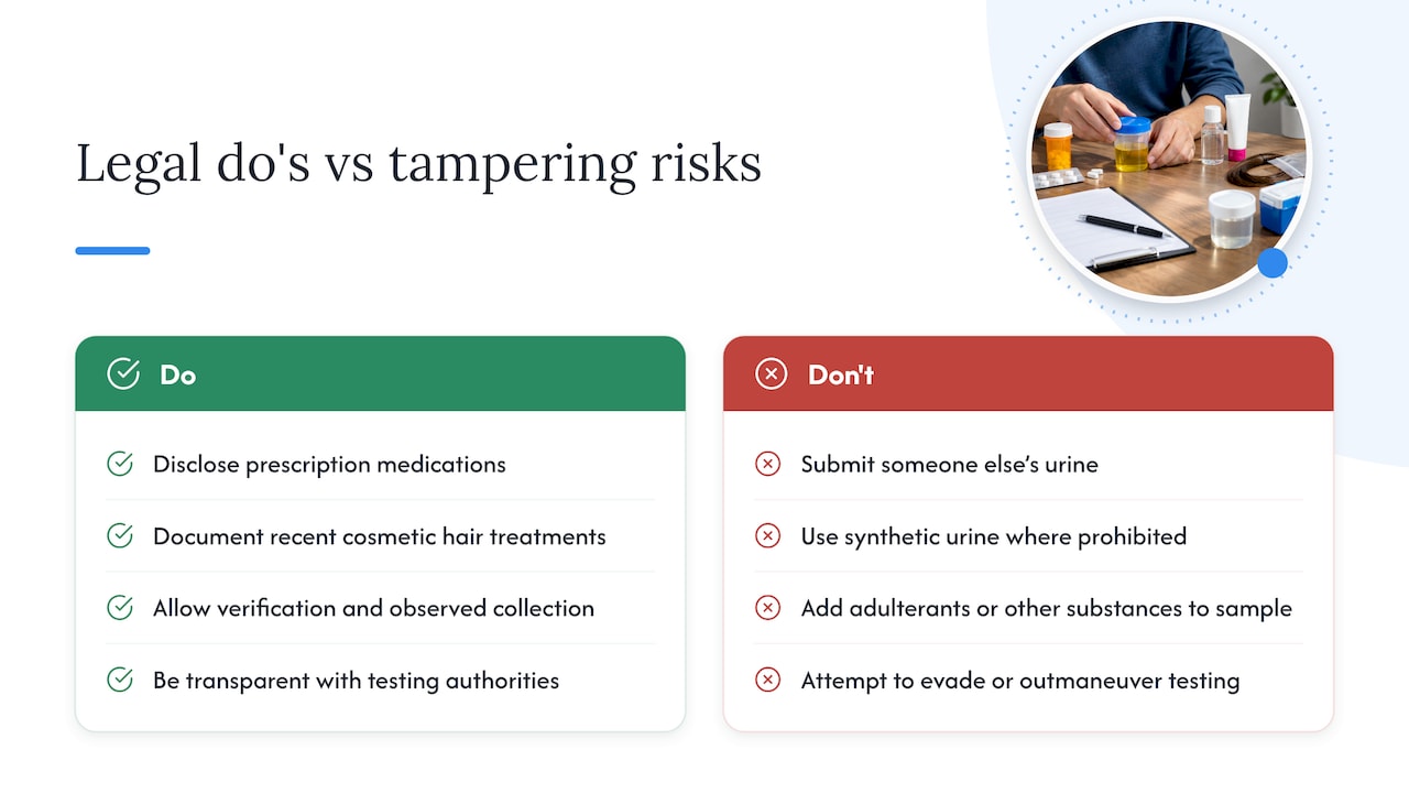 The Legal Risk of Substituting or Tampering With a Sample — overview diagram