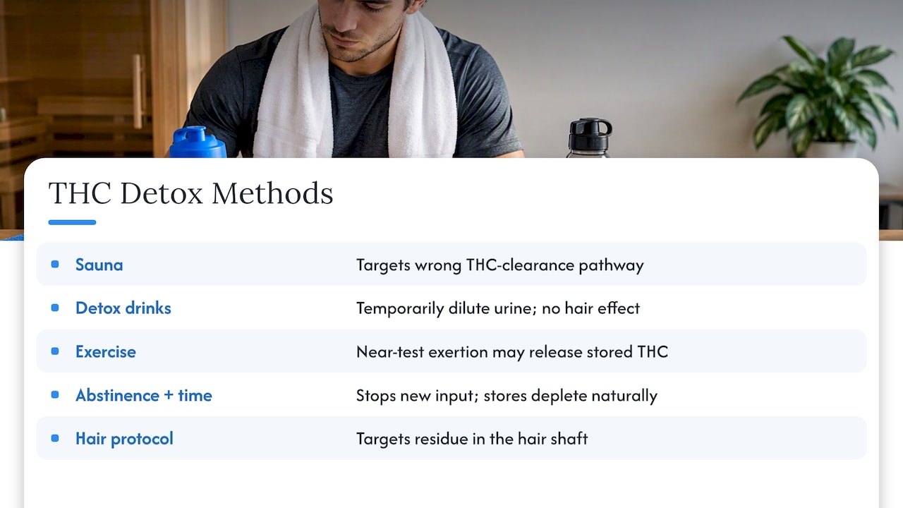 Comparison of THC detox methods and hair testing