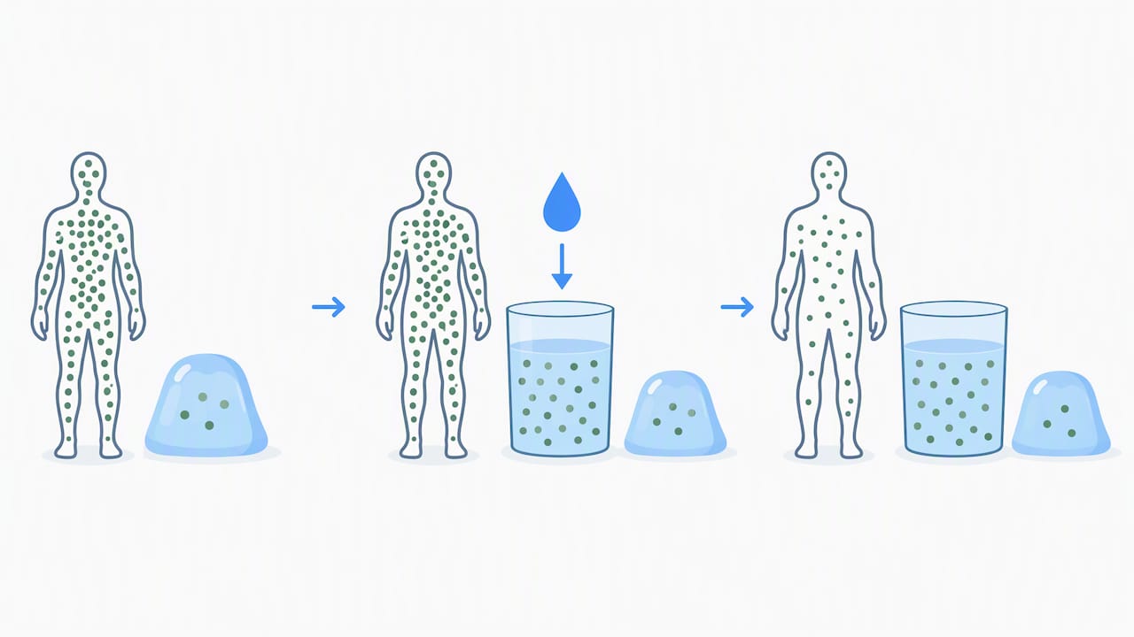 Illustration contrasts dilution with metabolite elimination
