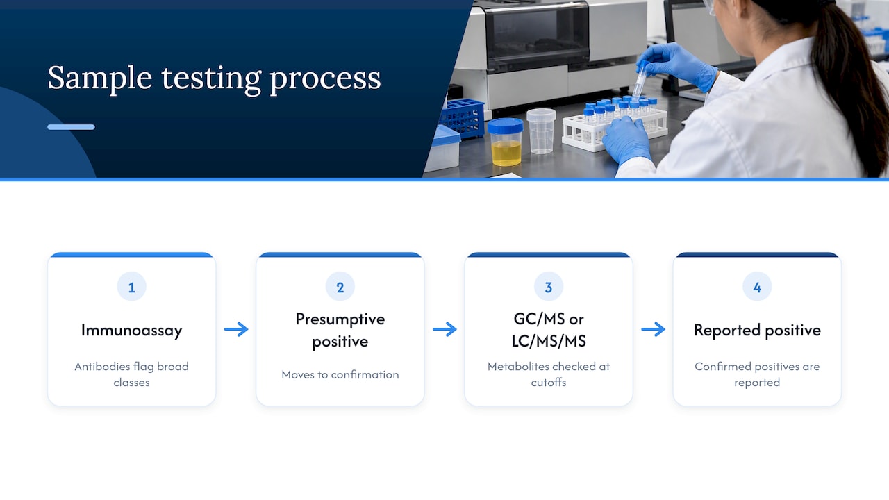 Immunoassay screening followed by mass spectrometry confirmation
